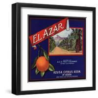 El Azar Brand - Azusa, California - Citrus Crate Label-Lantern Press-Framed Art Print