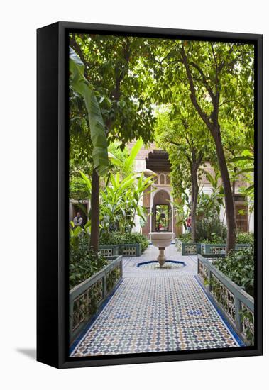 El Bahia Palace Courtyard, Marrakech, Morocco, North Africa, Africa-Matthew Williams-Ellis-Framed Stretched Canvas