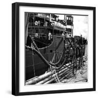 El Barco Oil Being Piped into Texaco and Socony-Vacuum Tankers-null-Framed Photographic Print