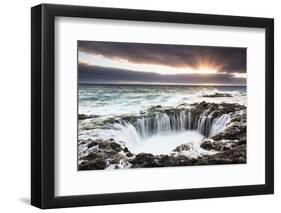 El Bufadero, a Geologic Rock Formation at the Coast at Sunrise, Gran Canaria-P. Kaczynski-Framed Photographic Print