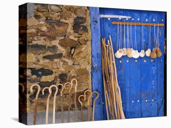 El Camino Pilgrimage to Santiago De Compostela, Scallop Shells and Walking Sticks, Galicia, Spain-Ken Gillham-Stretched Canvas