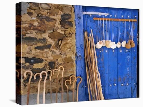 El Camino Pilgrimage to Santiago De Compostela, Scallop Shells and Walking Sticks, Galicia, Spain-Ken Gillham-Stretched Canvas