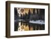 El Capitan above the Merced River in winter, Yosemite National Park, California, USA-Russ Bishop-Framed Photographic Print