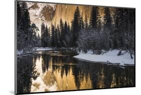 El Capitan above the Merced River in winter, Yosemite National Park, California, USA-Russ Bishop-Mounted Photographic Print