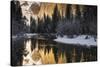 El Capitan above the Merced River in winter, Yosemite National Park, California, USA-Russ Bishop-Stretched Canvas