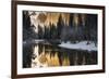 El Capitan above the Merced River in winter, Yosemite National Park, California, USA-Russ Bishop-Framed Photographic Print