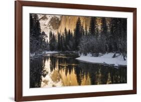 El Capitan above the Merced River in winter, Yosemite National Park, California, USA-Russ Bishop-Framed Photographic Print