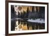 El Capitan above the Merced River in winter, Yosemite National Park, California, USA-Russ Bishop-Framed Photographic Print
