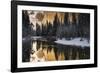 El Capitan above the Merced River in winter, Yosemite National Park, California, USA-Russ Bishop-Framed Photographic Print