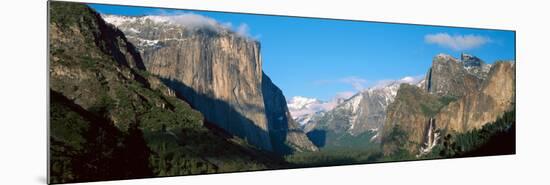 El Capitan and Half Dome Rock Formations, Yosemite National Park, California-null-Mounted Photographic Print