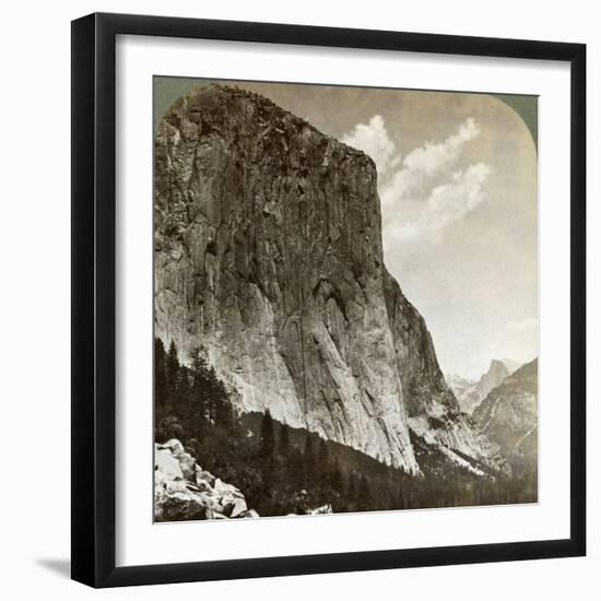 El Capitan and Half Dome, Yosemite Valley, California, USA, 1902-Underwood & Underwood-Framed Premium Photographic Print