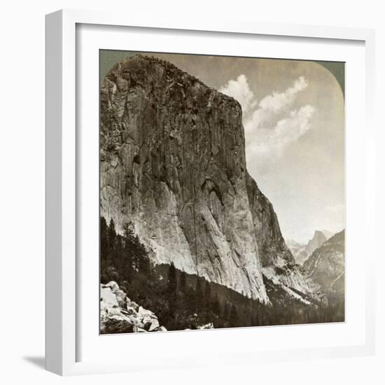 El Capitan and Half Dome, Yosemite Valley, California, USA, 1902-Underwood & Underwood-Framed Photographic Print