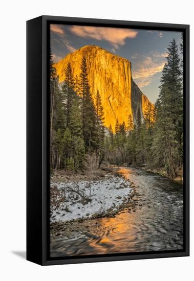 El Capitan and Merced River, Yosemite, California.-John Ford-Framed Stretched Canvas