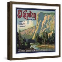 El Capitan Brand - San Dimas, California - Citrus Crate Label-Lantern Press-Framed Art Print