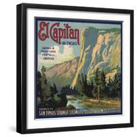 El Capitan Brand - San Dimas, California - Citrus Crate Label-Lantern Press-Framed Art Print