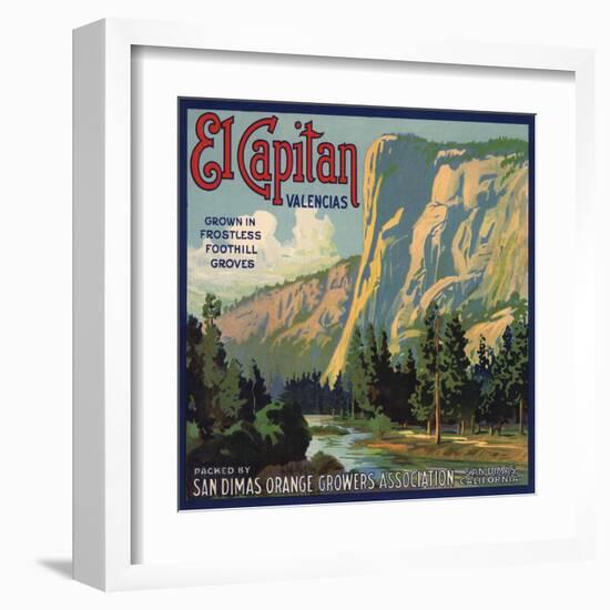 El Capitan Brand - San Dimas, California - Citrus Crate Label-Lantern Press-Framed Art Print