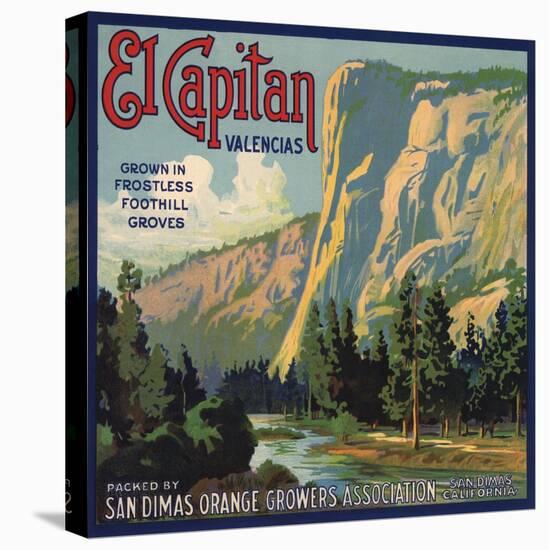 El Capitan Brand - San Dimas, California - Citrus Crate Label-Lantern Press-Stretched Canvas