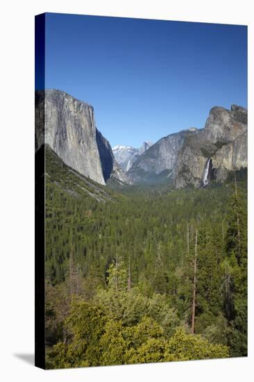 El Capitan, Half Dome, and Bridalveil Fall, Yosemite NP, California-David Wall-Stretched Canvas