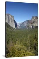 El Capitan, Half Dome, and Bridalveil Fall, Yosemite NP, California-David Wall-Stretched Canvas