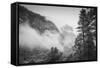 El Capitan Obscured in Blustery Snow Tunnel View Yosemite National Park-Vincent James-Framed Stretched Canvas