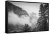 El Capitan Obscured in Blustery Snow Tunnel View Yosemite National Park-Vincent James-Framed Stretched Canvas