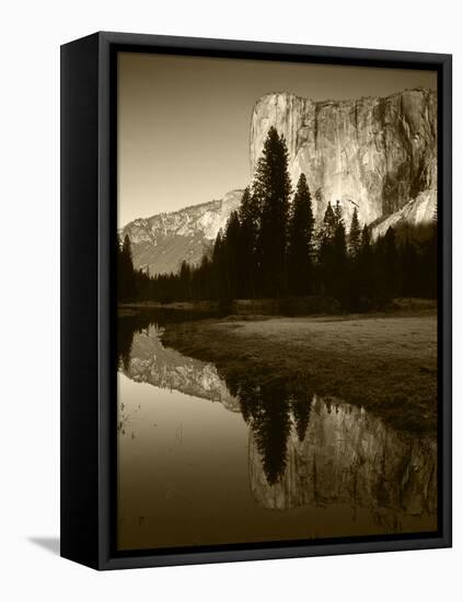 El Capitan Reflected in Merced River, Yosemite National Park, California, USA-Adam Jones-Framed Stretched Canvas