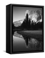 El Capitan Reflected in Merced River, Yosemite National Park, California, USA-Adam Jones-Framed Stretched Canvas