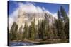 El Capitan seen from Cathedral Beach and Merced River. Yosemite National Park, California.-Tom Norring-Stretched Canvas