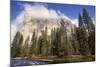 El Capitan seen from Cathedral Beach and Merced River. Yosemite National Park, California.-Tom Norring-Mounted Photographic Print