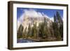 El Capitan seen from Cathedral Beach and Merced River. Yosemite National Park, California.-Tom Norring-Framed Photographic Print