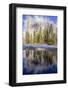 El Capitan seen from Cathedral Beach and Merced River. Yosemite National Park, California.-Tom Norring-Framed Photographic Print