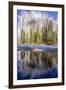 El Capitan seen from Cathedral Beach and Merced River. Yosemite National Park, California.-Tom Norring-Framed Photographic Print