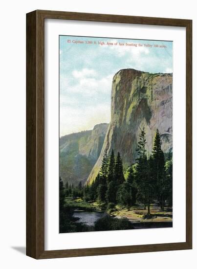 El Capitan, Yosemite Valley - Yosemite, CA-Lantern Press-Framed Art Print