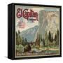 El Captain Brand - San Dimas, California - Citrus Crate Label-Lantern Press-Framed Stretched Canvas