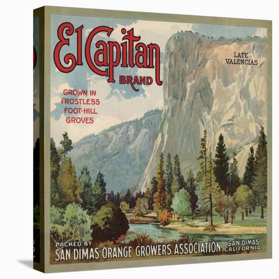 El Captain Brand - San Dimas, California - Citrus Crate Label-Lantern Press-Stretched Canvas