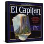 El Captain Brand - San Dimas, California - Citrus Crate Label-Lantern Press-Framed Stretched Canvas