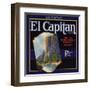 El Captain Brand - San Dimas, California - Citrus Crate Label-Lantern Press-Framed Art Print