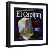 El Captain Brand - San Dimas, California - Citrus Crate Label-Lantern Press-Framed Art Print