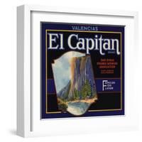 El Captain Brand - San Dimas, California - Citrus Crate Label-Lantern Press-Framed Art Print