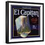 El Captain Brand - San Dimas, California - Citrus Crate Label-Lantern Press-Framed Art Print