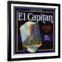 El Captain Brand - San Dimas, California - Citrus Crate Label-Lantern Press-Framed Art Print