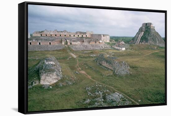 El Castillo and the Nunnery-Mayan-Framed Stretched Canvas