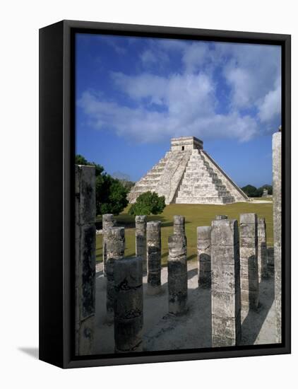 El Castillo from Mil Columnas, Grupo Delas, Chichen Itza, Yucatan, Mexico-Rob Cousins-Framed Stretched Canvas