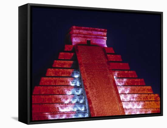 El Castillo Pyramid, Chichen Itza, Yucatan, Mexico-Walter Bibikow-Framed Stretched Canvas