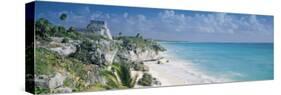 El Castillo, Quintana Roo Caribbean Sea, Tulum, Mexico-null-Stretched Canvas