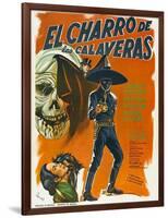 El Charro de las Calaveras, (aka The Rider of Skulls), Mexican poster, Dagoberto Rodriquez, 1965-null-Framed Art Print