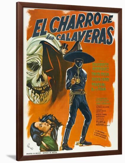 El Charro de las Calaveras, (aka The Rider of Skulls), Mexican poster, Dagoberto Rodriquez, 1965-null-Framed Art Print