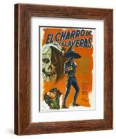 El Charro de las Calaveras, (aka The Rider of Skulls), Mexican poster, Dagoberto Rodriquez, 1965-null-Framed Art Print