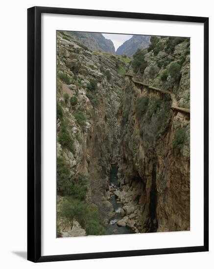 El Chorro Gorge and the Old Catwalk, Malaga Province, Andalucia, Spain, Europe-Maxwell Duncan-Framed Photographic Print