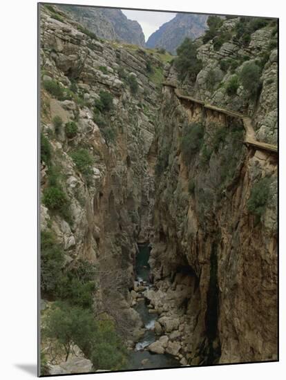 El Chorro Gorge and the Old Catwalk, Malaga Province, Andalucia, Spain, Europe-Maxwell Duncan-Mounted Photographic Print